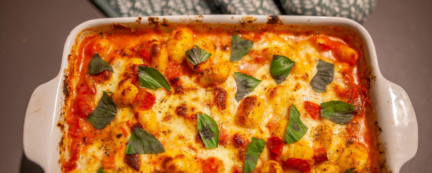 Cheesy White Bean Tomato Bake